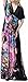 Wantdo Women's V-neck Beach Printed Summer Maxi Dress