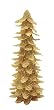 Set of 2 Glittered & Iced Gold Christmas Table Top Trees 17"H