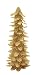Set of 2 Glittered & Iced Gold Christmas Table Top Trees 17"H