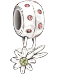 Authentic Chamilia Charm "Garden Secrets" Light Rose & Jonquil Swarovski 2025-0837