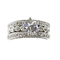 Sterling Silver Cubic-Zirconia 3-Stack Solitaire Ring - Sizes 7 - 9