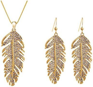Hot Sale Wedding Fashion 925 Silver Plated Jewelry Set Hook Earings Eardrop Necklace Skeleton Big Leaf