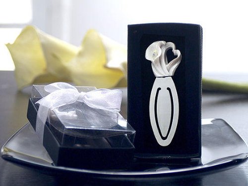 Pearl White Calla Lily Theme Bookmark Wedding Favors