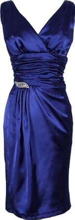 Satin Formal Little Black Dress Crystal Pin Prom Bridesmaid Junior Plus Size