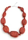 Barse Orange Sponge Coral Nugget Necklace
