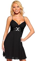V-neck Above the Knee Spaghetti Strap Applique Flowy Glittering  Chiffon/Polyester Empire   Waistline Homecoming Dress/Mini Dress  With Rhinestones