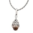 925 Silver & Citrine Fancy Drop Pendant with 18k Gold Accents