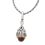 925 Silver & Citrine Fancy Drop Pendant with 18k Gold Accents