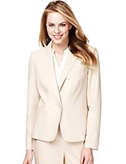 Linen Blend Peak Lapel Seam Jacket