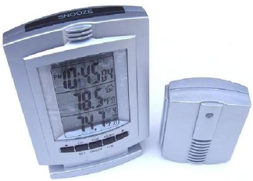 Electromart Wireless Digital Indoor Outdoor Thermometer Alarm Clock Temperature Alert