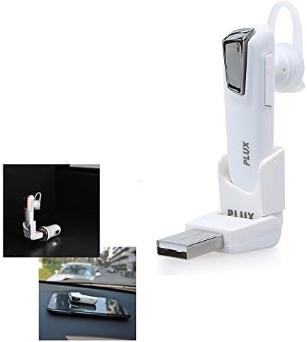 DBPOWER In-Car Use Wireless Bluetooth A2DP Stereo Music Headset Headphones for iPhone 3 3GS 4 4G 4S 5 iPad iPod Samsung Galaxy S3 SIII S4 SIV Note 2, with Car Charger - White
