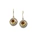 14K Yellow Gold and Sterling Silver 6 MM Citrine Cabochon Fashion Earrings