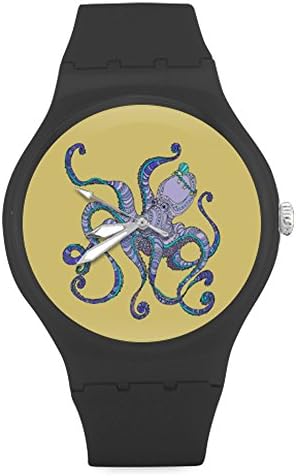 Hot Sale Octopus Patriotic Unisex Round Rubber Sport Quartz Watch,Watch Face Diameter: 1.58"