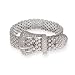 Eve's Addiction Miranda's Brilliant Cut CZ Silver Belt Buckle Bracelet
