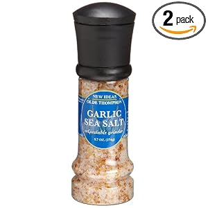 Olde Thompson Garlic Sea Salt, 9.7-Ounce Grinders (Pack of 2) by Olde Thompson
