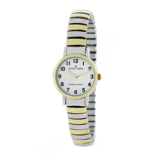 AK Anne Klein Women's Two-Tone 109449WTTT Expansion Band Easy To Read Dial Watch