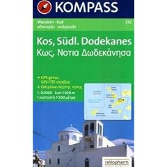 Kos, S�dl. Dodekanes 1 : 50 000: Wanderkarte mit Radrouten. GPS-genau / Ortspl�ne 1:50000