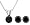 14k White Gold Black Diamond Stud Earring and Pendant Set (1 cttw)