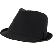 New Linen Band Fedora Trilby Gangster Hat Solid Black 3xl Extra Large Size 8