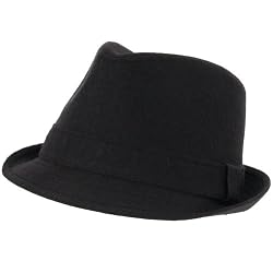 New Linen Band Fedora Trilby Gangster Hat Solid Black 3xl Extra Large Size 8-1/8