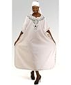 White Embroidered Caftan Kaftan with Matching Headwrap