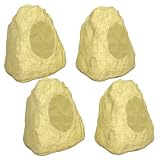 2 Pairs of New Outdoor Garden Waterproof Sandstone Rock Patio Speakers 4R4B