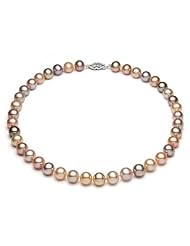PremiumPearl 7.5-8mm Multicolor Freshwater Pearl Necklace AAA Quality