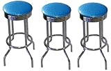 Review The Furniture Cove  / 3 Blue Glitter Vinyl Specialty Barstools Set