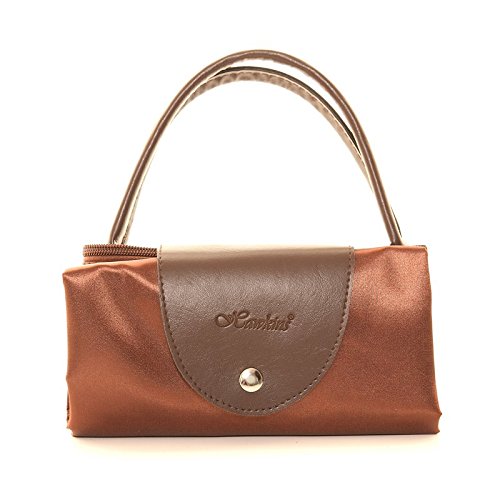 Womens/Ladies Fashion Folding Satin Style Tote/Shopping Bag (One Size) (Brown)