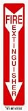 Brady 85261 3-1/2 Width x 14 Height B-302 Polyester, Red on White Fire Sign, Legend Fire Extinguisher (with Picto)