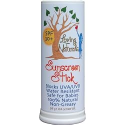 Loving Naturals SPF 30+ Sunscreen Stick Zinc Oxide .84 Oz. UVA / UVB