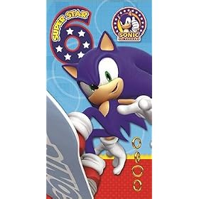 Sonic The Hedgehog Age 6 Badge Birthday Card