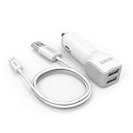 Anker® 24W デュアルポート カーチャージャー  Apple MFi認証済み(Made for iPhone取得) 90cm ライトニングUSBケーブル付属 iPhone5S/5C/iPad5/iPad Air等に対応 ホワイト 【PowerIQ搭載】