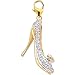 14K Yellow Gold Diamond High Heeled Shoe Charm