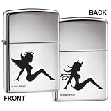 Trucker Babe Good and Bad Girl ~ Angel & Devil ~ Chrome Zippo Lighter