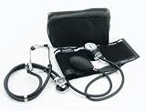 Blood Pressure Cuff and Stethoscope Kit Set in Black