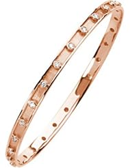 14K Rose Gold Diamond Bangle Bracelet - 0.75 Ct. -- LIFETIME WARRANTY
