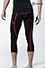 TSLA Men's Compression 3/4 Capri Pants Baselayer Cool Dry Sports Running Yoga Tights, Zero(p15) - Black & Red, 2X-Large.