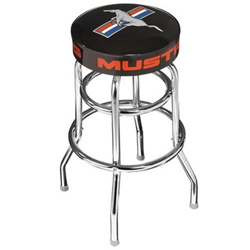 Ford Mustang Black Barstool with Horse & Bar Logo