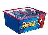 Rotho Babydesign 7721640158 - Aufbewahrungsbox Creativ Clear Box, Motiv Spiderman 18 L