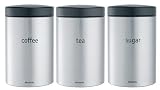 Brabantia Canister Set 1.4L (Tea, Coffee, Sugar) Matt Steel