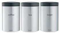 Brabantia Canister Set 1.4L (Tea, Coffee, Sugar) Matt Steel