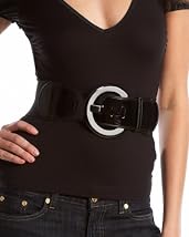 Round Enamel Buckle Stretch Belt