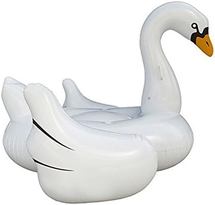 Inflatable Giant White Swan Pool Float, Beach Swimming Raft, Summer Lake Toy