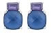Platinum Overlay Sterling Silver Blue Opaque Cubic Zirconia Cushion-Cut and Purple Emerald-Cut Cubic Zirconia Earrings