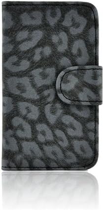 My8 Black Leopard Skin Pattern Design Flip Leather Wallet Case with Stand for Apple iPhone 4 4G 4S