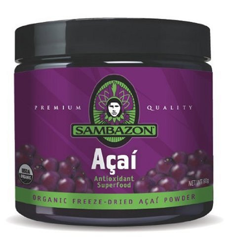 SAMBAZON Organic Freeze-Dried Acai Powder Drink Mix, 90-Gram Jar