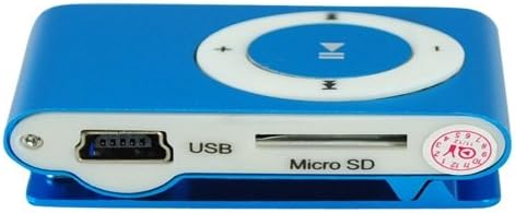 USB Rechargeable Mini Clip MP3 Player with Micro SD/TF Card Slot - Blue