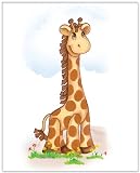 Jungle Art Collection  Giraffe - Children's Wall Art and Nursery Wall Decor, 8x10