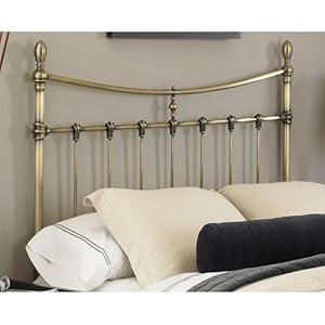 antique metal headboard brass leighton scalloped rounded castings finish bed king bronze bedroom
